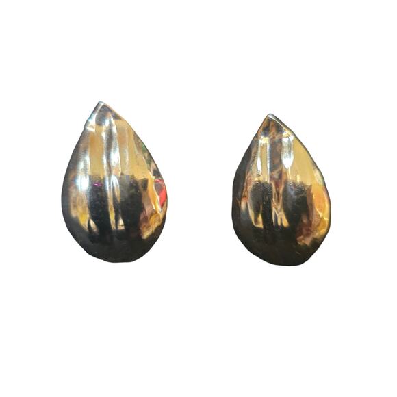 Vintage Napier Gold Tone Leaf Earrings - Picture 1 of 3